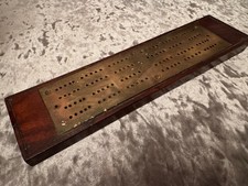 Antique wooden cribbage - wooden, board