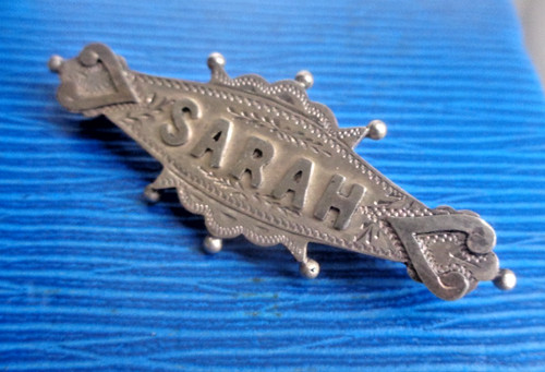 Sarah silver name brooch - sarah,