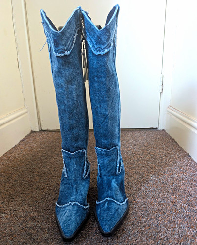 Zara blue denim western - zara,