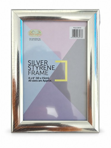 Silver styrene photo frame - silver,