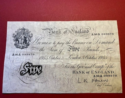 Boe 1955 white fiver - boe,