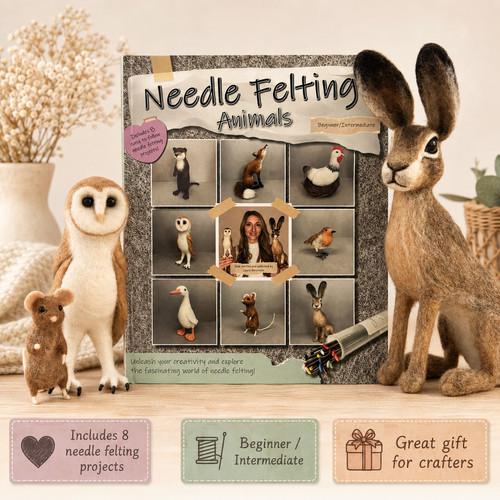 Needle felting animals book - needle,