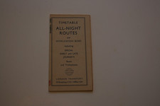 London Transport Timetable - All Night Routes Buses and Trolleybuses Dec 1955