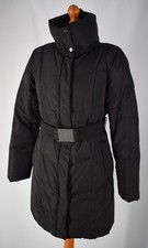 Ladies Black Zara Basic Feather & Down Belted Coat Size L.