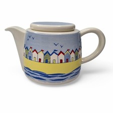 Poole Pottery Beach Huts Tea Pot 2 1/2 pt Seaside Themed