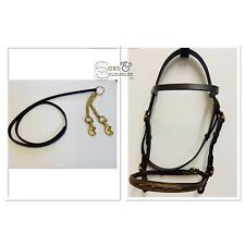 In-Hand Leather Bridle Matching Rein Shetland Pony Cob Full Size *Free Postage*