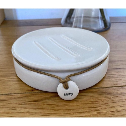Dunelm white ceramic soap dish - soap,
