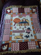 Beautiful Country Scene Throw/Tapestry 100% Woven Thick Cotton, Brand New