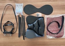 Rocking Horse Tack Black Leather Saddle Bridle Bit Stirrups Large Brand New