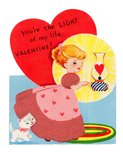 Vintage valentine card girl - vintage,