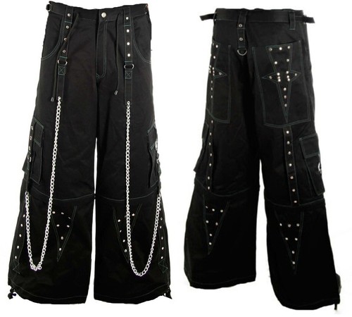Men black cargo punk - men,