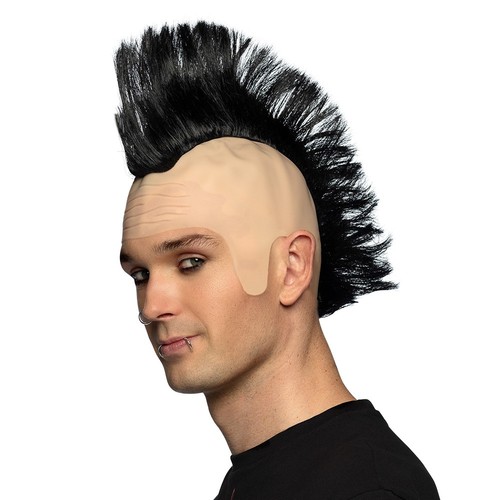 Punk mohawk wig bald - cap, 80s