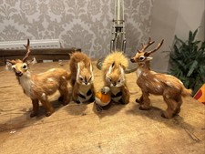 5 Woodland Christmas Animal Bird Squirrels Reindeer Furry Ornaments Decoration ￼