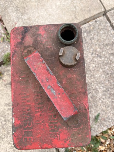 Vintage red petrol can - red,