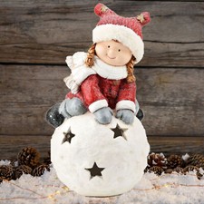 43cm Festive Child on Snowball