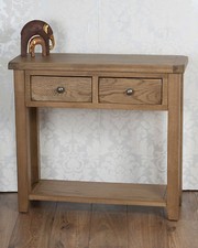 Console Oak Hall Lamp Side Table 2 Drawers Solid Chunky Dorset Country