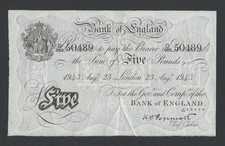 Bank england note 1943 - england, £5