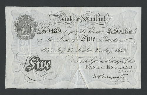 Bank england note 1943 - of,