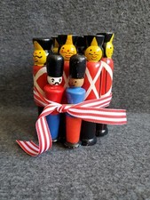 10 Vintage Hand Painted Soldier Table Skittles