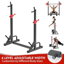 Squat Racks Barbell Rack Stand Adjustable Olympic Weight Bench Press Home Gym