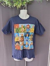 Tintin Adventures T-Shirt M Port & Company Navy Blue Ring Spun Fan Favourite GUC