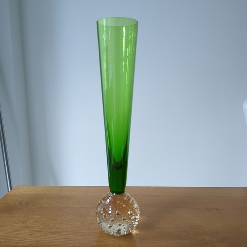 Vintage green bud vase - vintage, with