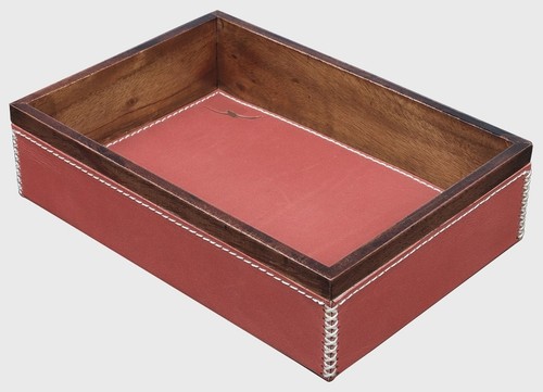 Desktop red valet tray - red,
