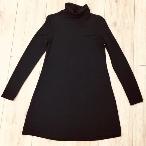 Black turtleneck sweater - black,