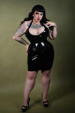 Latex Rubber Womens Halter Pencil Dress size 3XL*