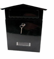 BLACK WALL MOUNTED LETTERBOX