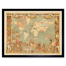 Maps British Empire 1886 Imperial Illustrated People World 12X16 Framed Print
