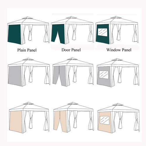 Outdoor gazebo side panels - side,