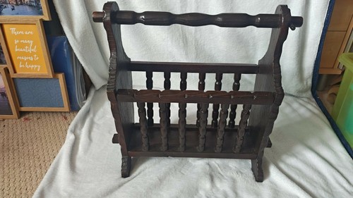 Vintage wooden magazine - wooden, rack