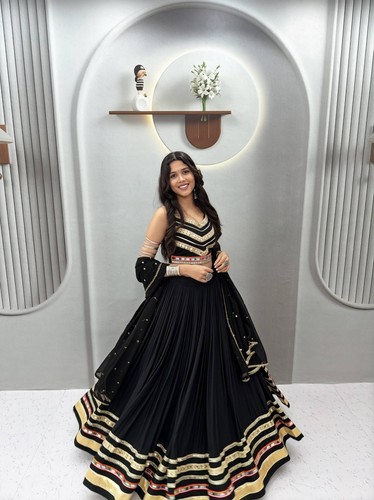 Lehenga and fox georgette - and,