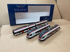 LILIPUT HO SCALE ELECTRIC LOCOMOTIVE RAILCAR 4 CAR SET DOMINO EMU SBB-CFF NICE !