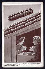 WW1 YMCA - TWO BAIRNSFATHER 'OLD BILL' TYPE POSTCARDS