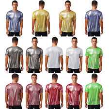 Men's T-shirt Metallic Tops