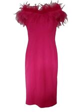 Coast 8 Badot Dress Ostrich Feather RRP£159 Bright hot Pink races wedding 