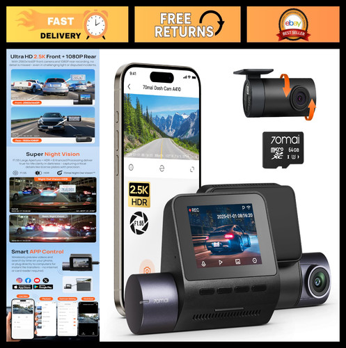 1080p dual dash cam - 2.5k, +