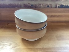 Vintage Denby Stoneware Seville 2 Soup Cereal Footed Bowls