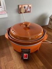 Vintage Prestige Crock-Pot Slow Electric Cooker Retro Orange Brown 1.85L 1970s