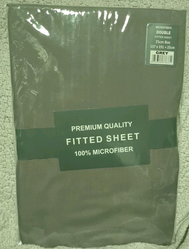 Fitted bed sheet double grey - bed,