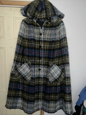 STRATHTAY ORIGINALS Wool & Mohair Vintage Hooded Cape MADE IN SCOTLAND
