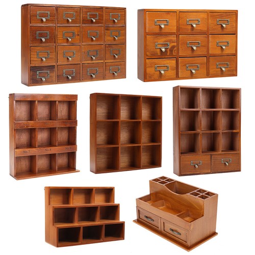 Rustic wooden desk chest - wooden,