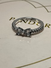 Used Pandora Sparkling Bow Ring Size 54