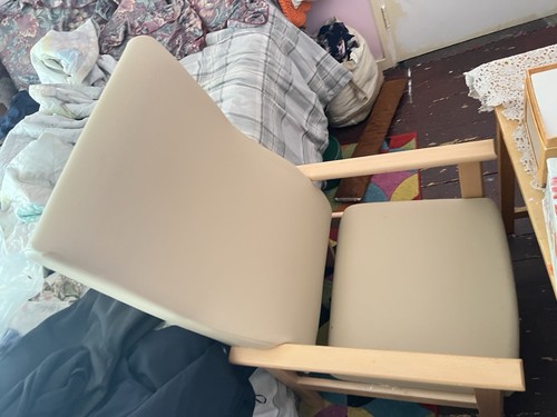 Beige high back armchair - beige,
