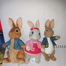 Beatrix Potter 2xPeter Rabbit Soft Toys and  Lily Bobtail  Approx Size 8"