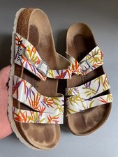 Birkenstock Betula white multi strappy flat narrow slide sandals uk 5.5 eur 39