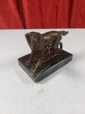Antique French Art Deco Setter Dog On Marble Base