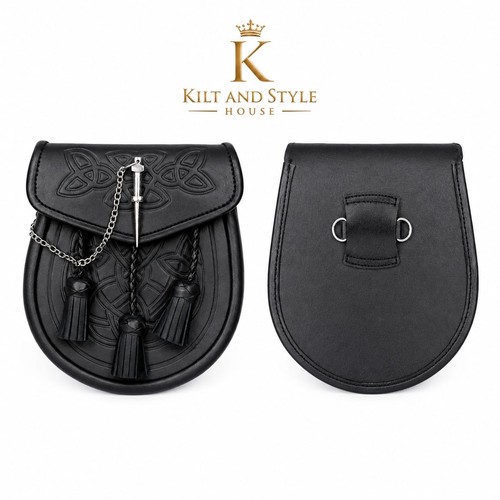 Black embossed celtic - black,